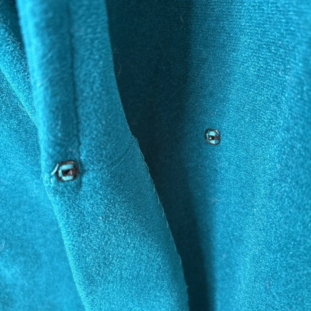 Vanity Fair Vintage Womens M Green‎ Aqua Fleece Long Sleeve Robe Sleepwear USA